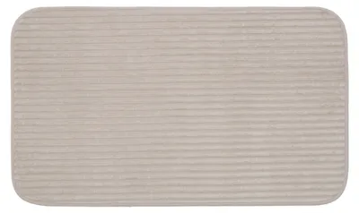 Produktbild von GÖZZE Berlin Cordoptik Badteppich flauschiger saugfähiger rutschsicherer Mikrofaser-Badvorleger Taupe 70 x 120 cm