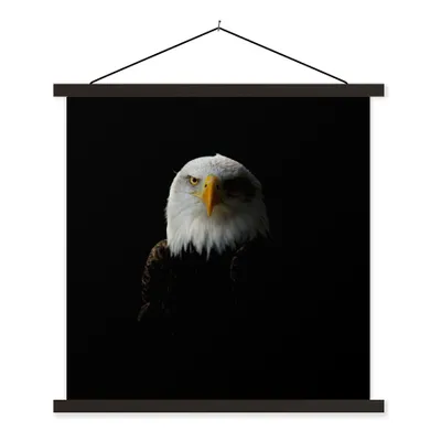 Produktbild von MuchoWow® Textilposter Adler - Vogel - Schwarz 90x90 cm mit schwarzem Rahmen - Magnetisches