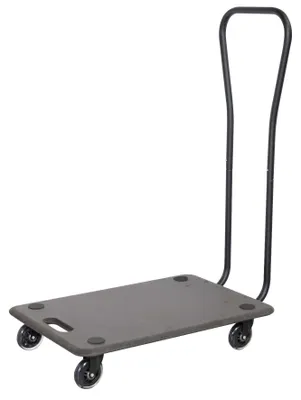 Immagine prodotto di WAGNER Transporthilfe MDF, nera, con maniglie - 59 x 39 x 11 cm, ruote Ø75 mm, cuscinetti a sfera, capacità di carico 250 kg - 20161201