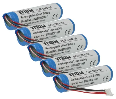 Produktbild von vhbw 5x Akku kompatibel mit Datalogic Gryphon GM4430, RBP-GM40 Barcodescanner POS (3000 mAh, 3,7 V, Li-Ion)