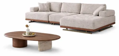 Produktbild von Wohnzimmer Set Moderner Stil Beige Elegantes Design Weiches Sofa