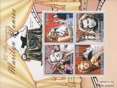 Produktbild von Briefmarken Sao Tome e Principe 2011 Mi 4876-4879 Kleinbogen (kompl. Ausgabe) postfrisch 85. Jahrestag von Marilyn Monroe