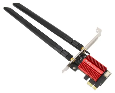 Imagen del producto de Tarjeta de red PCIe de 300 Mbps a 2.4 GHz y 867 Mbps a 5 GHz, con doble antena, y adaptador WiFi BT4.2 PCIe, compatible con sistemas Windows 7, 8, 10 y 11