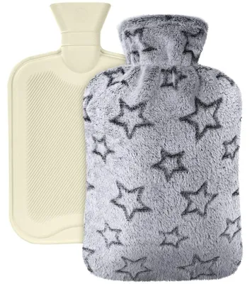 Produktbild von Wärmflasche Wärmekissen Wärmeflasche - 2 Liter - Mit Strickbezug - Hellgrau