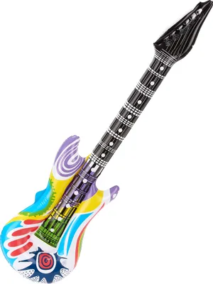 Produktbild von Aufblasbare Rock-Gitarre schwarz-bunt - Einheitsgröße