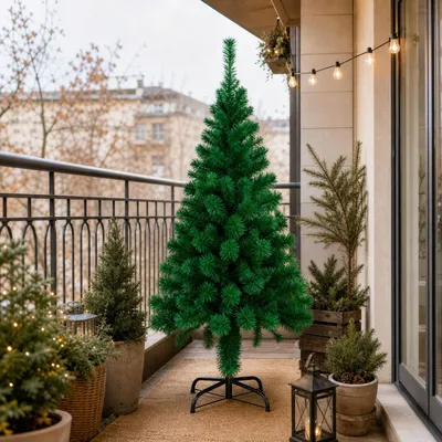Productafbeelding van NAIZY, kunstkerstboom, 1,5 meter hoog, met stevige voet, vrij te decoreren, demontabel voor ruimtebesparende opslag tijdens de kerstperiode