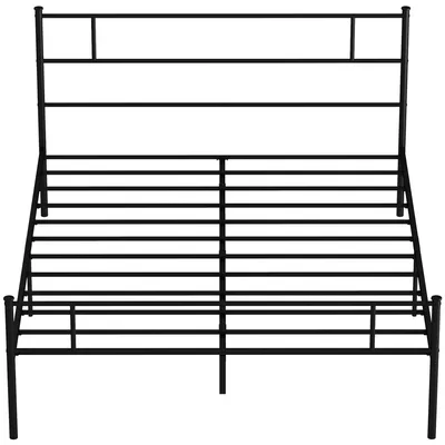 Produktbild von 160 x 200 cm Stahl-Doppelbettgestell mit Lattenrost, Kopf- und Fu?teil šC Schwarz