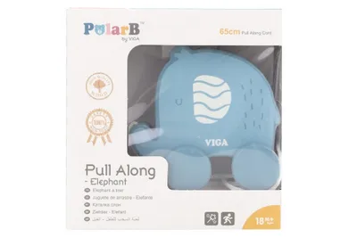 Obrázek produktu pro Viga dřevěná tahací hračka, slon modrý