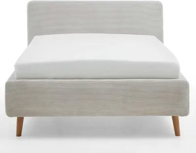 Image de Lit rembourré Mattis Cord | beige | 140 x 200 cm | avec sommier à lattes et coffre de lit
