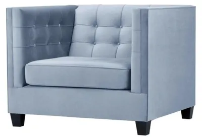 Zdjęcie produktu dla Blauer Chesterfield Sessel Wohnzimmer Textil Stoff Kreative Möbel Modern Blau