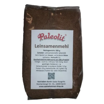 Produktbild von Paleolit Leinsamenmehl 500g teilentölt Leinmehl / glutenfrei / vegan / proteinreich