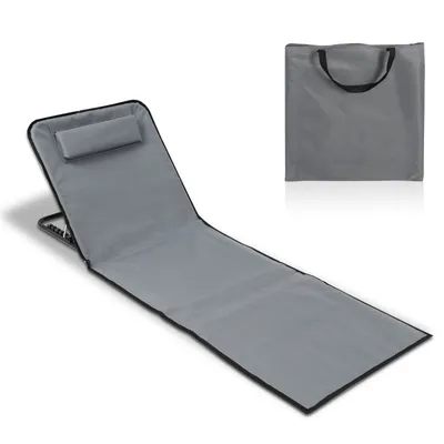 Image de Tapis de plage pliable avec coussin, réglable en 5 positions de hauteur, avec sangle de transport