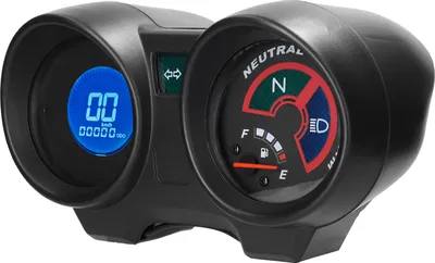 Obrázek produktu pro Motocyklový tachometr LCD, počítadlo kilometrů, 10 000 otáček za minutu, 199 km/h, elektrický otáčkoměr, ukazatel stavu paliva, 12 V, podporuje nastavení 7 barev podsvícení, přepínání KM/H a MPH s multifunkčním displejem