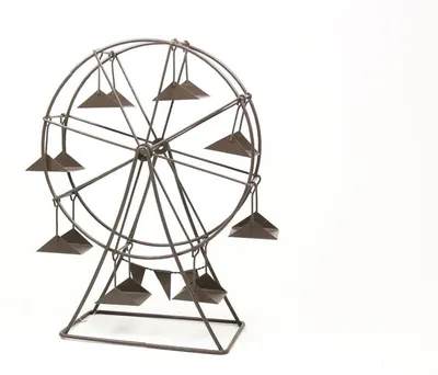 Produktbild von Minigarten Riesenrad Deko braun 26 cm Metall Gartenfigur