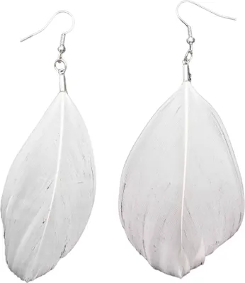Produktbild von Feder Ohrringe Miniblings Hänger Federn Federschmuck Hippie Boho Ethno weiß