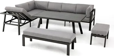 Image de Ensemble repas de jardin 9 places en aluminium