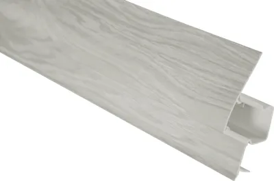 Produktbild von LEMAL Sockelleisten Sparpaket, PVC 65x23mm - Fußleisten mit Kabelkanal - (20 Meter 0108 Holzoptik hellgrau) Kabel Sockelleistenkanal