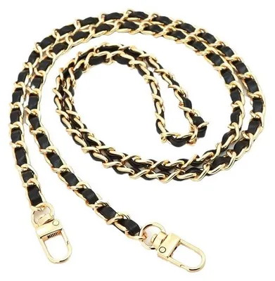 Taschenkette 140 cm, Metall, Schwarz-Gold, modisches Accessoire