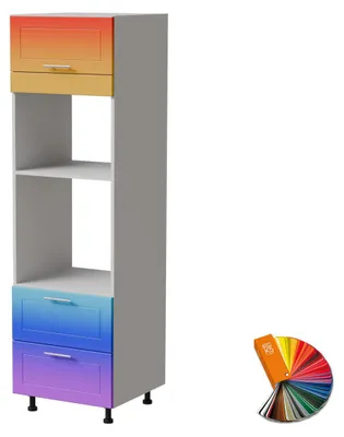Produktbild von Backofenumbauschrank BARI 60x207cm lackiert Ausführung wählbar BA-D14/RU/2 - 284,RAL Wunschfarbe matt (K5),weiß