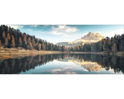 Produktbild von Glasbild Bergsee III 125x50 cm