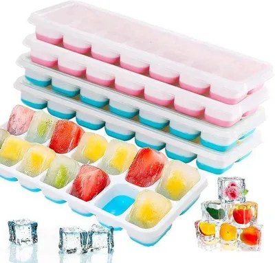 Obrázok produktu pre Silikónová forma na ľadové kocky s vekom – 56 kusov – stohovateľná – vhodná na detskú výživu a koktaily