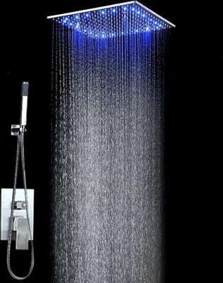 Produktbild von Prysznic ręczny System prysznicowy Bateria prysznicowa LED Zestaw prysznicowy Deszczownica Głowica prysznicowa Kolumna prysznicowa Drążek prysznicowy Główka prysznicowa Głowica prysznicowa 30x30cm