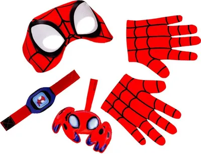 Produktbild von Spidey a jeho úžasní priatelia - detský kostýmový set doplnkov - plyš BN5829 (jedna veľkosť) (červená/čierna/modrá)