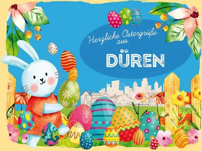 Produktbild von vianmo Holzschild 30x40 cm Ostern Ostergrüße DÜREN
