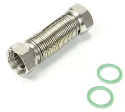 Produktbild von Edelstahl Wellrohr 3/4" 500-1000 mm flexibel ausziehbar mit Dichtung