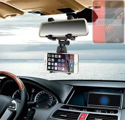 Produktbild von K-S-Trade Smartphone Halterung kompatibel mit Lava Blaze Rückspiegel Halterung schwarz Auto Halterung KFZ Halter