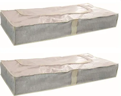 Produktbild von MSV® 2 Stück - Unterbett Aufbewahrung Unterbettkommode Unterbett Kommode atmungsaktiv109 x 46 x 15 cm