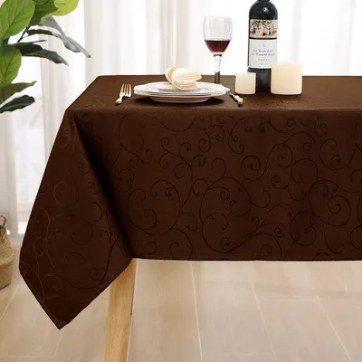 Produktbild von Famanu Tischdecke abwaschbar, rechteckig, 100 x 140 cm, Polyester, Jacquard, braun