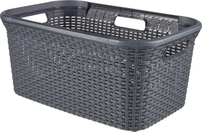 Image de Panier À Linge 45L Rotin Gris Clair