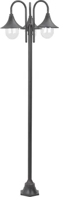 Obrázek produktu pro vidaXL Zahradní sloupkové světlo E27 220 cm Hliníková 3 svítilna Bronze