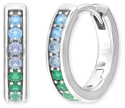 Produktbild von Engelsrufer Damen Creole aus Sterling Silber - besetzt mit 20 mehrfarbigen Zirko