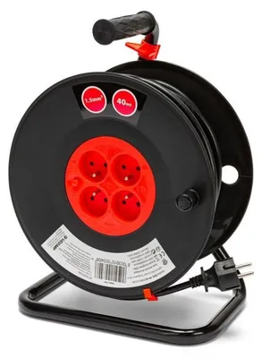 Image de Enrouleur bricolage, 4 prises, H05VV-F3G1.5MM2, 40M , NF,CE - VELAMP - REEL-FR-40