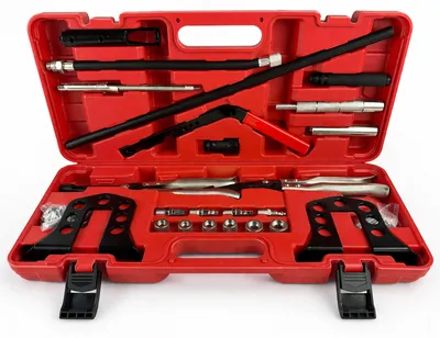 Immagine prodotto di Set di montaggio e smontaggio valvole, universale, kit di compressore per molle delle valvole rimozione OHV OHC, Gebo Tools