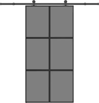 Obrázok produktu pre Posuvné dvere s kovaním tvrdené sklo a hliník úzke 102,5x205 cm