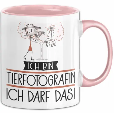Produktbild von Geschenk für Tierfotografin Tasse Lustige Geschenkidee Geburtstag Ich Bin Tierfotografin Ich Darf Das (Rosa)