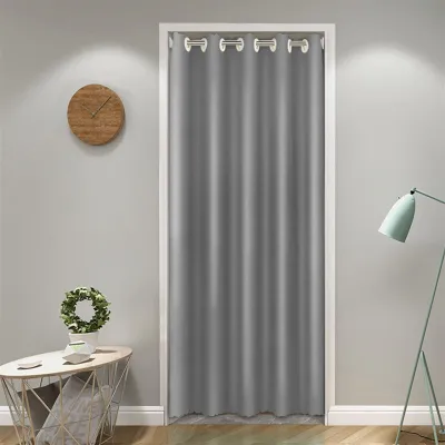 Türvorhang Verdunkelung Wärmeisolierung Ösen Grau 120x200 cm