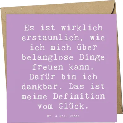 Produktbild von Mr. & Mrs. Panda Glückwunschkarte Spruch Dankbarkeit für kleine Dinge - Lavendeltraum - Geschenk, Besinnung, anlasskarte, doppelkarte, Freude, Glück, Klappkarte, Gefühle
