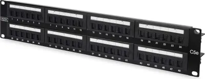 Immagine prodotto di Digitus DN-91548U DIGITUS Patchpanel 2HE 48-Port Cat5e ungeschirmt schwarz
