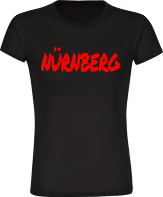 Produktbild von multifanshop Damen T-Shirt - Nürnberg - Textmarker, schwarz, Größe M