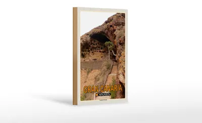 Produktbild von Holzschild Reise 12x18 cm Gran Canaria Spanien Cenobio de Valerón