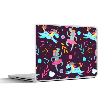 Produktbild von MuchoWow® Laptop Aufkleber Sticker Cover Einhorn - Ballett - Schnittmuster 30x21 cm - Sticker für Laptop - Selbstklebend