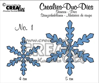 Produktbild von Crealies Duo Die no. 1 Stanzschablone Schneeflocke