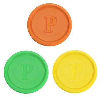 Produktbild von 1500x Pfandmarken Wertmarken Chips Token Pfandchips in grün gelb orange