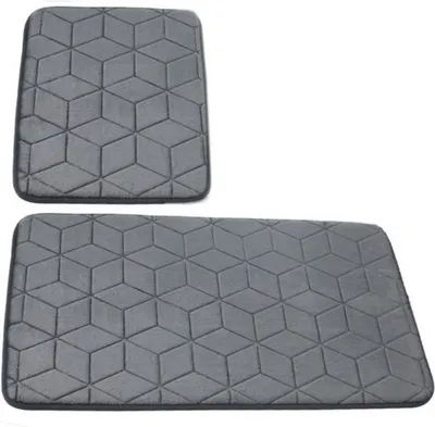 Produktbild von Badezimmer Teppiche Sumba Dunkelgrau 31 - Zweiteilig 2 Stück: Teppich 45x75+ Unterlage 45x35