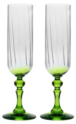 Obrázek produktu pro KROSNO Bubble Světle zelené Skleničky na šampaňské, Sada 2, 200 ml