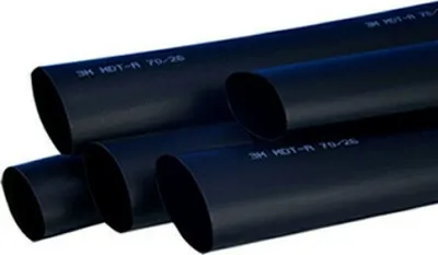 Produktbild von 12x 3M™ MDT-A Mittelwandiger Warmschrumpfschlauch mit Kleber, Schwarz, 90/36 mm, 1 m | Packung (5 Stück)